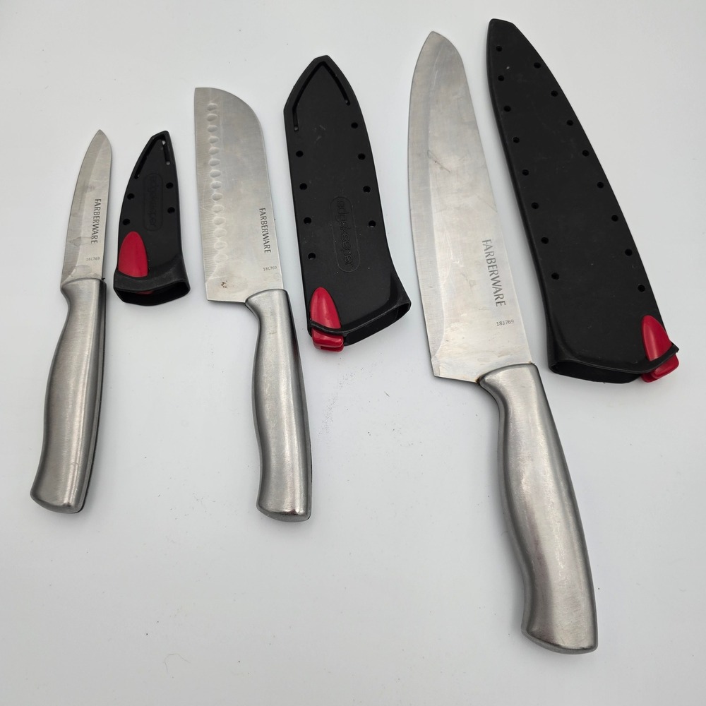 Farberware EdgeKeeper 3pc Stainless Steel Knife Set 18L769 Self Sharpening